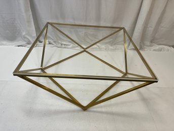 Metal Gold Frame Table With Acrylic Top