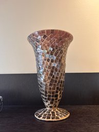 Set Of 4 Decorative Mosaic Glass Vases