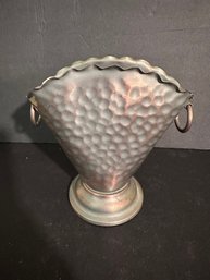 Hammered Copper Shell Vase