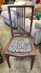 Leopard Print Reupholstered Vintage Wooden Chair