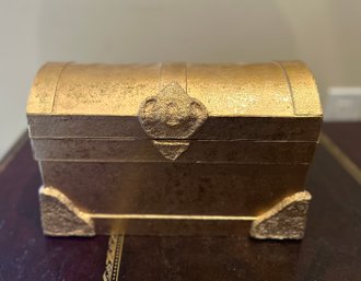 Decorative Gold Painted Shimmery Treasure Chest