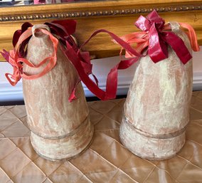 Handcrafted Pair Of Christmas Bells Silvestri