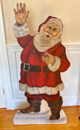 Tall Wooden Waving Santa Standee Figure