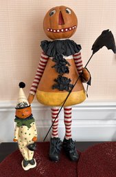 Pair Of Spooky Statue Bethany Lowe Grinning Pumpkons