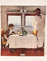 Boy In A Dining Car Norman Rockwell Magazine Print