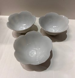 White Lotus Flower Bowls 5 Count Made In Japan