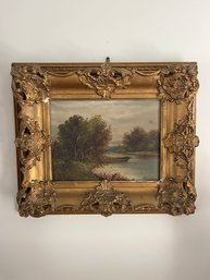 Vintage Oil Landscape Signed