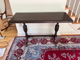 Vintage Console Table With Wood Nail Head Trim