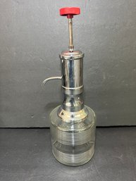 Vintage 1950's-60's Ribbed Glass Liquor Pump