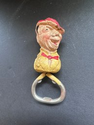 Vintage Carved Wood Figures Old Man Bar Bottle Opener