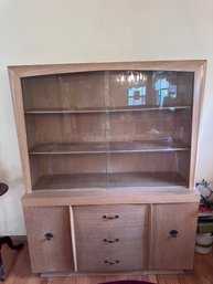 Vintage Blonde Mid Century Modern Hutch