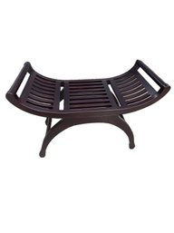 Magnificiant Indonesian Style Stool With Curved Seating By Frontgate