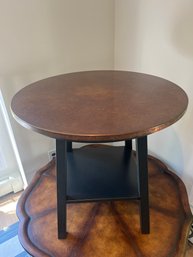 Ethan Allen Round Metal With Cooper Top Patina