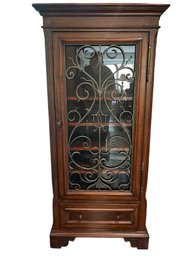 Ethan Allen Tuscany Collection Wine Cabinet Wrought Iron Cherry Model 32-9505