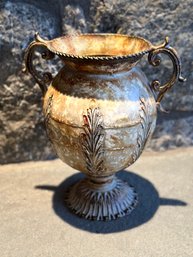 Rustic Handled Metal Urn