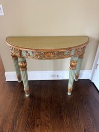 19th Century Style Gold 1/2 Moon Console Table