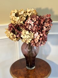 Bouquet Of Hydrangeas In A Pale Purple Vase Decor