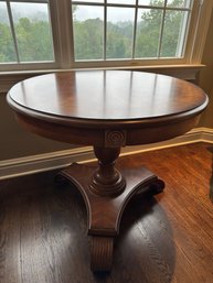 Classic Smooth Wood Pedestal Side Table