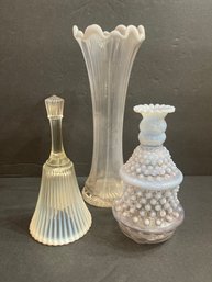 Vintage Fenton Hobnail - Vase And Bell