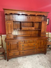 Beautiful Wood Two Piece Hutch