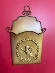 Metal Cherub Wall Basket