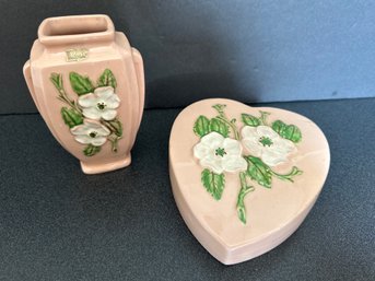 Vintage Hull Art Pottery USA Rosella Glazed Pink Dogwood