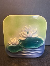 Ceramic Lily Pad Square Vase