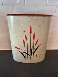 Vintage Universal  Cambridge Pottery Red Cattail Pattern