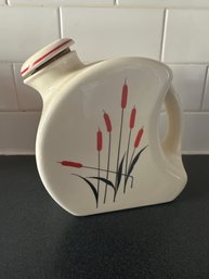 Vintage Universal  Cambridge Pottery Red Cattail Pattern