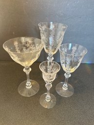 Etched PeacockEtched Peacock Glasses