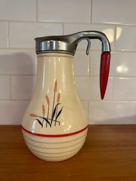 Vintage Universal  Cambridge Pottery Red Cattail Pattern