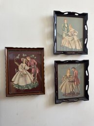 Lot Of Vintage Framed Art Brewster Victorian Couples Lithograph Set