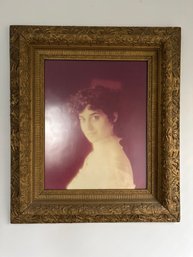 Ornate Wood Framed Woman Photograph