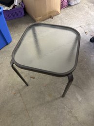 Small Glass Outdoor Side Table