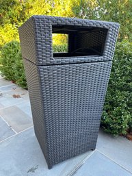 Indoor/Outdoor Open Top Wicker Trash Bin