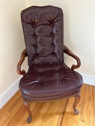 Sligh Leather Desk Chair With Nail Head Trim