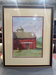 Farmhouse Barn Watercolor By D Powell