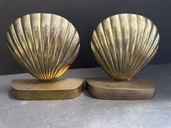 Vintage Solid Brass Shell Bookend - Vaishali