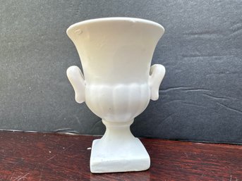 Vintage 1961 Inarco White Ceramic Miniture Ribbed Urn