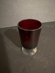 Vintage Luminarc Ruby Red Cordial Stemmed Glasses Set Of 3