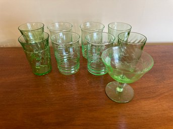 Depression Glass Juice Glasses - 13