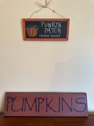 2 Pumpkin Signs