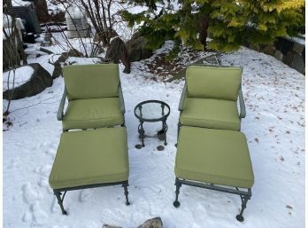 Outdoor Set, Two Arm Chairs With Ottoman And Matching Side Table (4 Of 4)