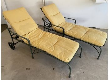 Pair Of Kettler Outdoor Chaise Loungers With Side Table