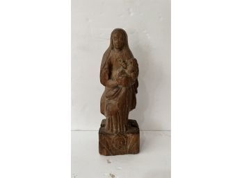 Signed Hand-Carved Mother And Child