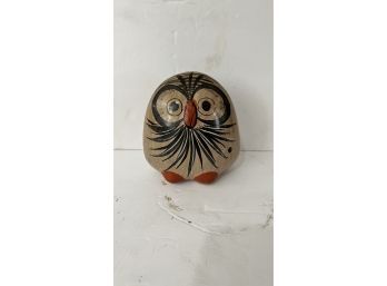 Petite Hand Painted Owl Figure From Mexico