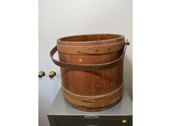 Antique Primitive Bentwood Firkin / Bucket