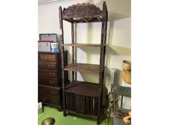 Hand Carved Wooden Shelf