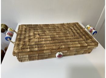 Rattan Woven Storage Case/ Flatware Chest