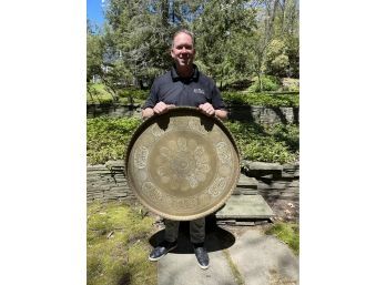 Antique Middle Eastern Syrian Brass Table Top/Tray